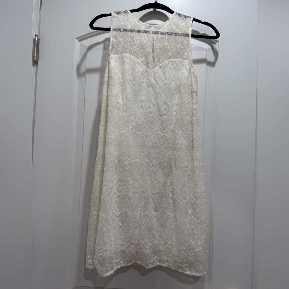 Kensie White Lace Dress Medium